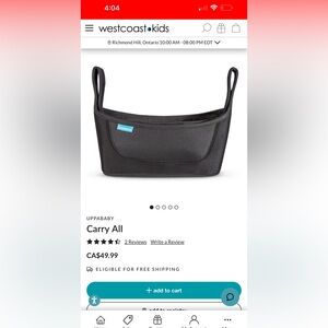 Uppababy black stroller organizer EUC retail $60